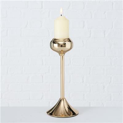 3Lü Krom Kaplama Gold Yuvarlak Mumluk 27Cm-32Cm-37Cm Seti