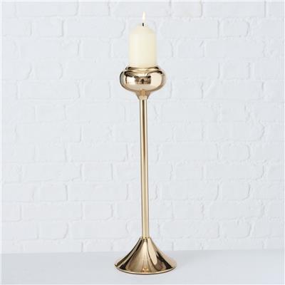 3Lü Krom Kaplama Gold Yuvarlak Mumluk 27Cm-32Cm-37Cm Seti