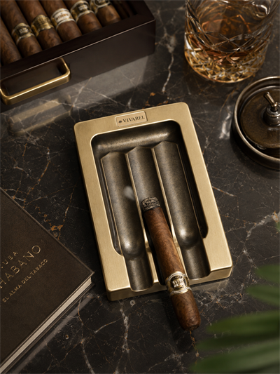 3Lü Modern Zamak Alaşım Puro Küllüğü - Antik Bronz