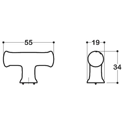 4226 T Kulp Antik Renk Çap 55 mm