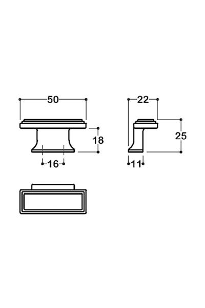 4237 Düğme Kulp Antik Gümüş Renk Çap 50 X 22 mm