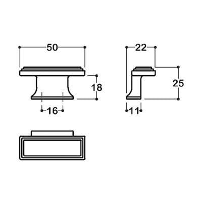 4237 Düğme Kulp Mat Altın Renk Çap 50 X 22 mm
