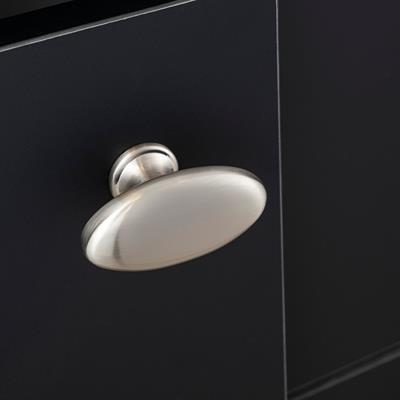 4322 Tek Delikli Düğme Kulp Siyah Renk Çap 65 X 35 mm