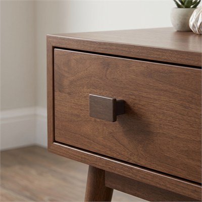 4335 Çift Delikli Kulp Koyu Bronz Saten Renk Çap 44x27 mm 