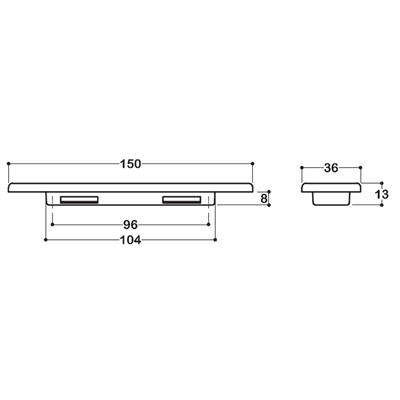 4340 Sürme Kapı Gömme Kulp Saten Renk 96 mm