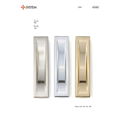 4340 Sürme Kapı Gömme Kulp Saten Renk 96 mm