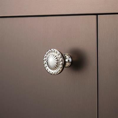 4456 Tek Delikli Düğme Kulp Antik Gümüş Renk Çap 35 mm