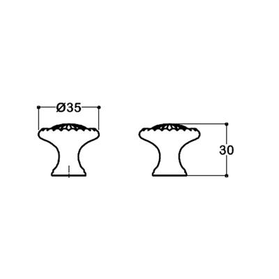 4456 Tek Delikli Düğme Kulp Kahverengi Çap 35 mm