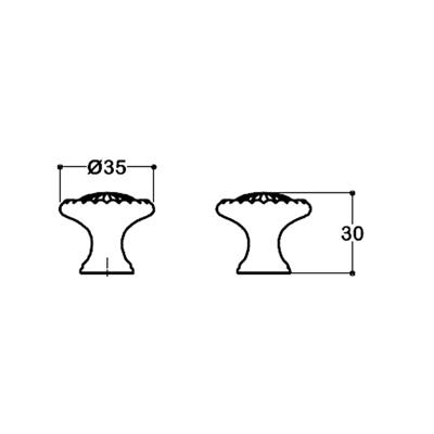 4456 Tek Delikli Düğme Kulp Altın Renk Çap 35 mm
