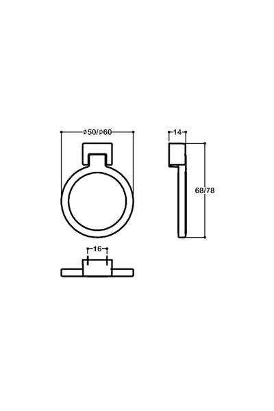 4624 Sallantılı Kulp Siyah Renk 50 Mm 