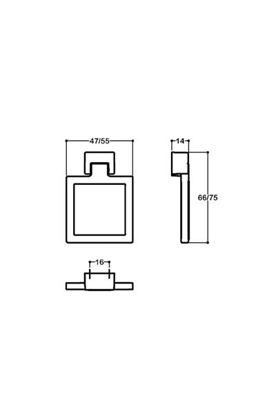 4636 Sallantılı Kulp Siyah Renk Çap 47 Mm  