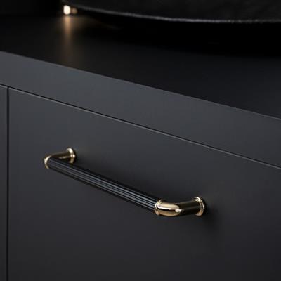 4682 Çizgili Modern Kulp Gold/Siyah Renk 