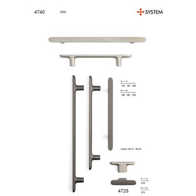 4725 Zamak T Kulp Kalaylı Siyah Saten Renk  7 cm