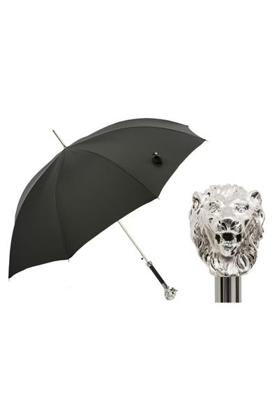 Silver Aslan Figürlü Siyah Unisex Otomatik Şemsiye 95 cm