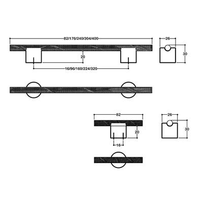 7414 T Kulp Çift Delikli Gold Renk Çap 82 mm