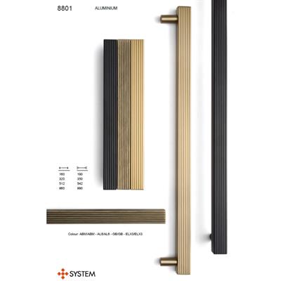 8801 Çizgili Modern Kalın Kulp Siyah Renk