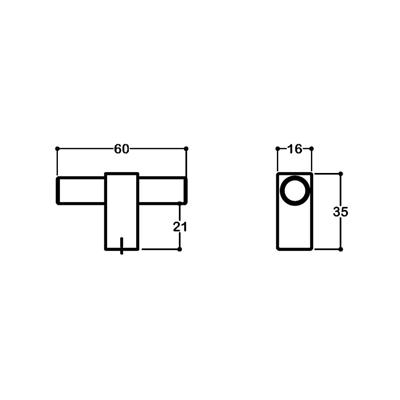 8939 Tek Delikli Kulp Altın Renk 6 cm