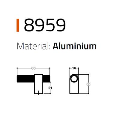 8959 Tek Delikli Düğme Kulp Antik Renk 6 cm