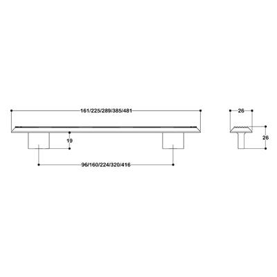 9004  Line-Çizgili Kulp Tek Adet 96 Mm Rose Rengi Klasik Kulp