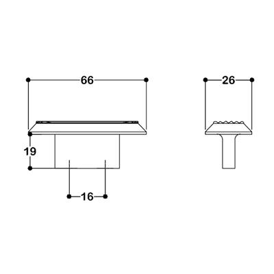 9006  Line-Çizgili Kulp Tek Adet 16 Mm Rose Rengi Klasik Kulp