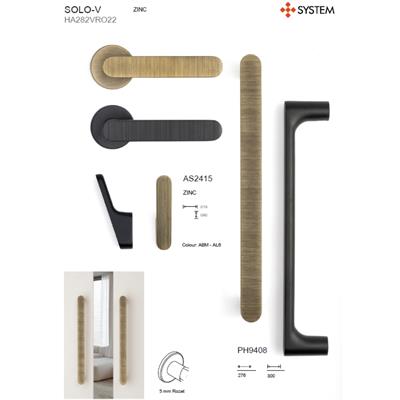 9408 Çekme/Sürgü Kapı Kolu Siyah Renk 27.6 cm