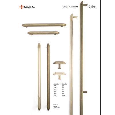 9476 Zamak/Alüminyum T Kulp Antik Renk 7 cm