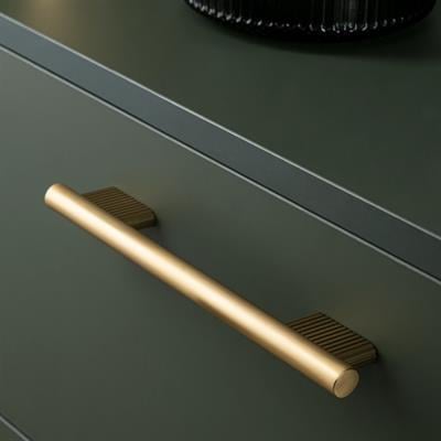 9486 Modern Düz/Çizgili Kulp Altın Saten Renk