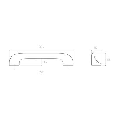 9575 Çekme Kolu Füme Renk 28 Cm