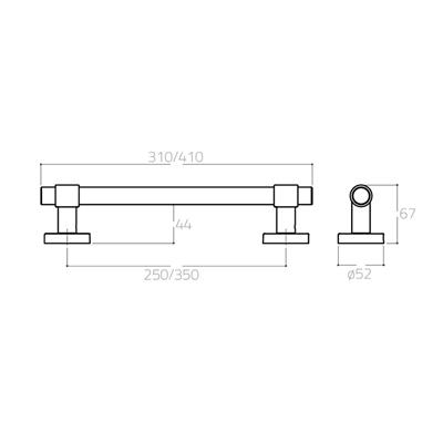 9631 Çekme Kol Siyah Renk 25 Cm