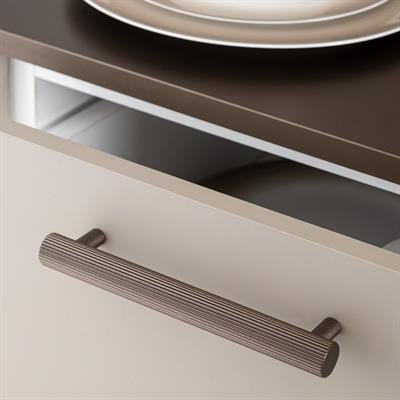 9733 Silindir Çizgili Kulp Koyu Bronz Saten Renk