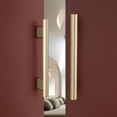 9772 Silindir Çizgili Çekme/Sürgü Kapı Kolu Altın Saten Renk