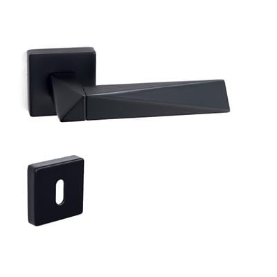 Agate Rozetli Kapı Kolu Takımı Siyah Renk