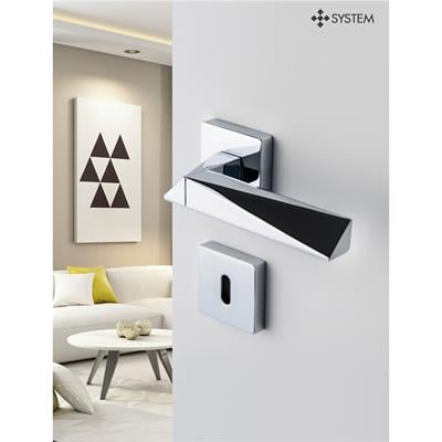 Agate Rozetli Kapı Kolu Takımı Krom Renk