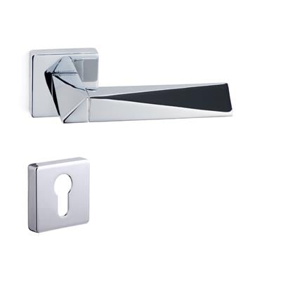 Agate Rozetli Kapı Kolu Takımı Krom Renk