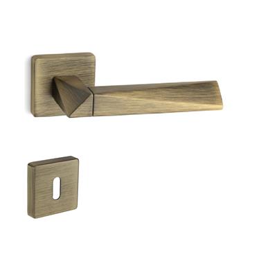 Agate Rozetli Kapı Kolu Takımı Antik  Renk