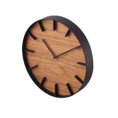 Ahşap/Siyah Duvar Saati Çap: 26,5 cm