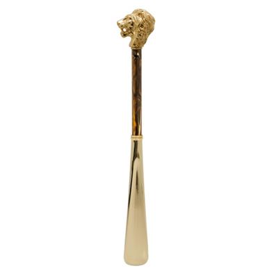 Altın Aslan Yaldızlı Reçine Ayakkabı Çekeceği 50 cm