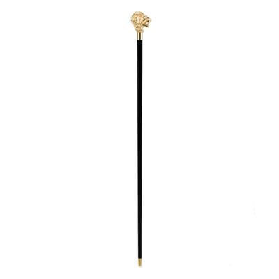 Altın Aslan Figürlü Siyah Baston 92 Cm