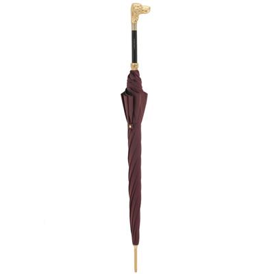 Altın Köpek Figürlü Bordo Otomatik Şemsiye 95 cm