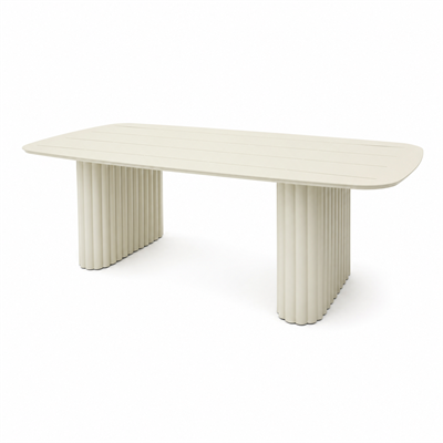 Alüminyum Dış Mekan Yemek Masası 240 x 110 cm Bej