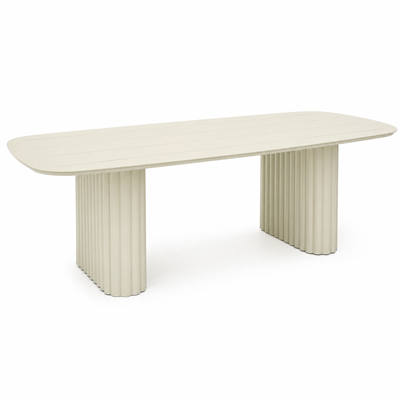 Alüminyum Dış Mekan Yemek Masası 240 x 110 cm Bej