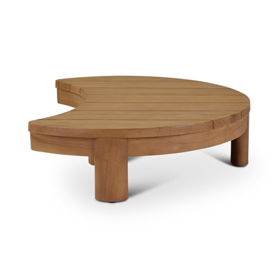 AMBON Tik Ağacından Dış Mekan Doğal Sehpa 90x70 cm