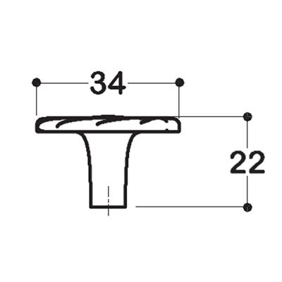 4450 Tek Delikli Düğme Kulp Antik Gümüş Renk Çap 34 mm