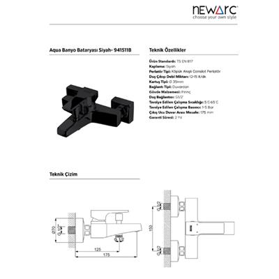 Aqua Banyo Bataryası Siyah