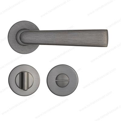 Arıel Rozetli Kapı Kolu Kalaylı Siyah Saten Renk