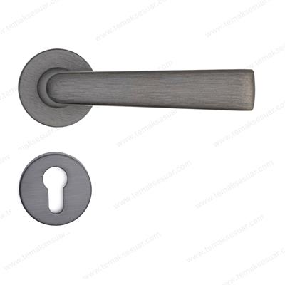 Arıel Rozetli Kapı Kolu Kalaylı Siyah Saten Renk