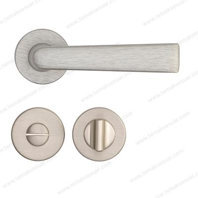 Arıel Rozetli Kapı Kolu Nikel Saten Renk