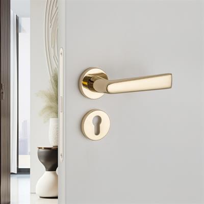 Arıel Rozetli Kapı Kolu Takımı Altın Rengi