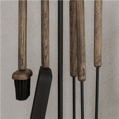 ASHI 5 Parça Şömine Seti Kahverengi Ø22 cm