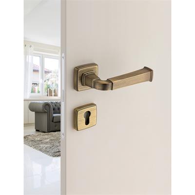 Astorıa Rozetli Kapı Kolu Takımı Antik Renk